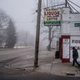 A very gray morning outside of a party store in Flint.